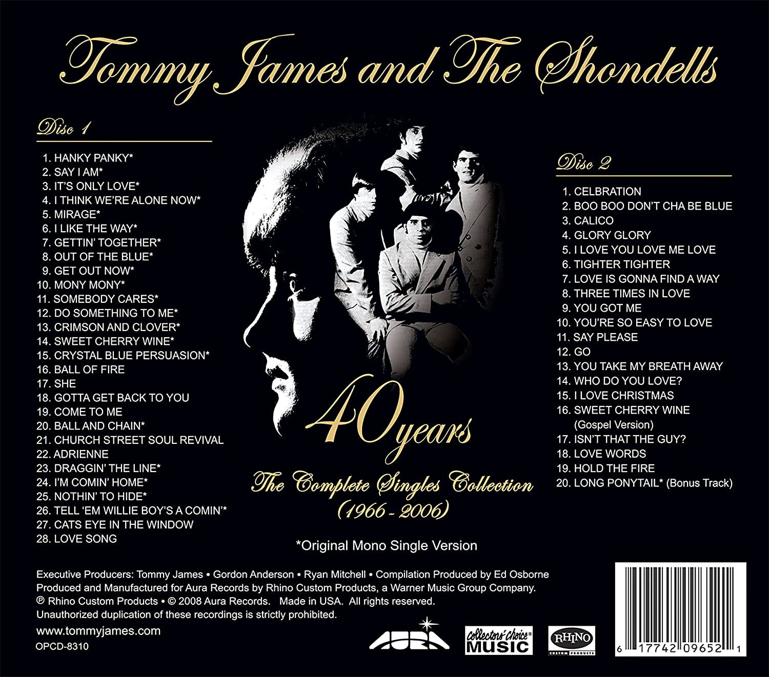 Tommy James and the Shondells – 40 Years – The Complete Singles